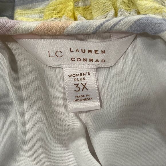 LC Lauren Conrad striped sleeveless fake wrap plus size dress with belt size 3X - Picture 12 of 15